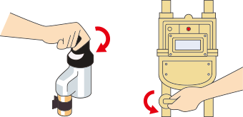 ガス栓やメーターガス栓を閉めましょう