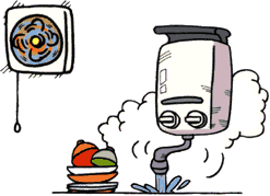 小型湯沸器を使う時には換気に注意