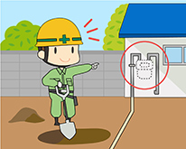 付近にガス管またはガスメーターがありませんか?